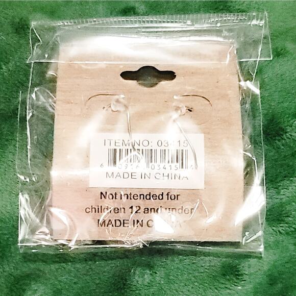 Boutique new blue double sided dome Tree of Life heart earrings - Picture 4 of 6